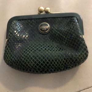 Coach change purse 4.5 x 3.5 inches.Green